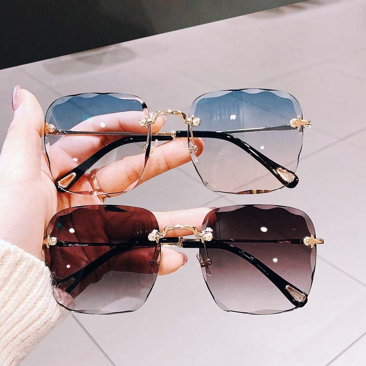Frameless Large Gradient Sunglasses for Women – Diablo Glasses